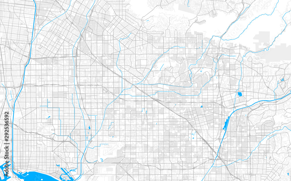 Rich detailed vector map of Buena Park, California, USA
