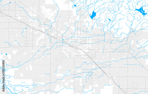 Rich detailed vector map of Merced, California, USA