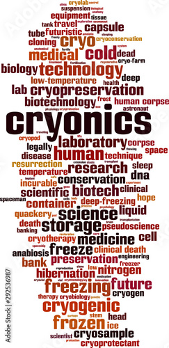 Cryonics word cloud