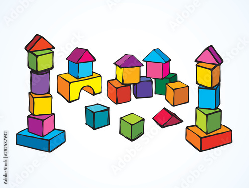 Children's cubes. Vector drawing