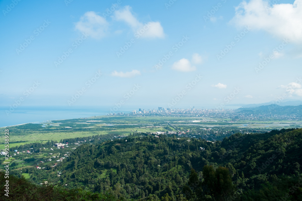Panoramic view of the city of Batumi in sunny day 