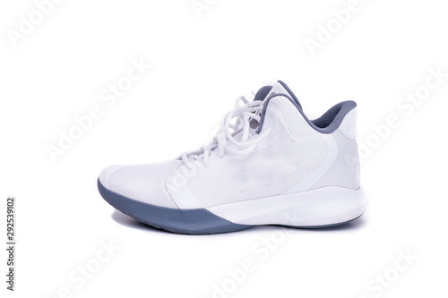 Modern mid-high white basketball shoes sneakers