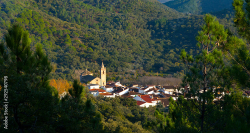 Linares de la Sierra Village, Sierra de Aracena Natural Park, Huelva, Andalucia, Spain, Europe photo