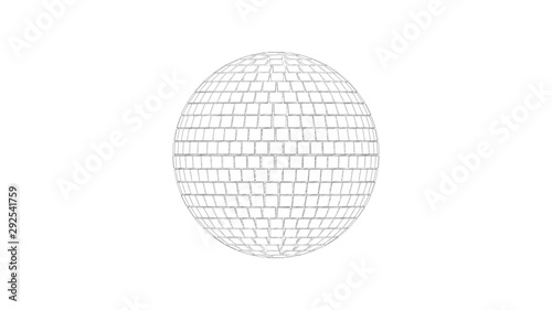 3d rendering sketch of a discoball isolated in white studio background © Sepia100