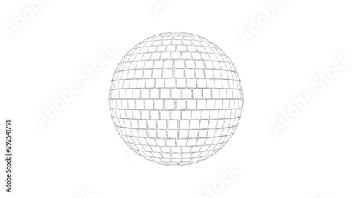 3d rendering sketch of a discoball isolated in white studio background © Sepia100