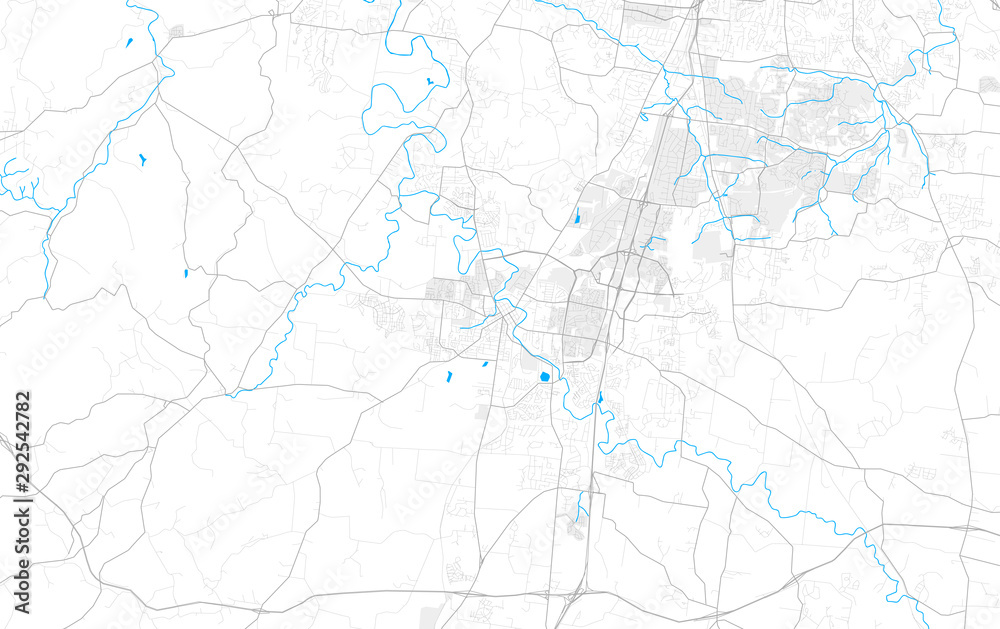 Rich detailed vector map of Franklin, Tennessee, USA