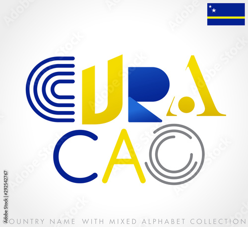 Country name with mixed alphabets isolated on white background : Vector Illustration