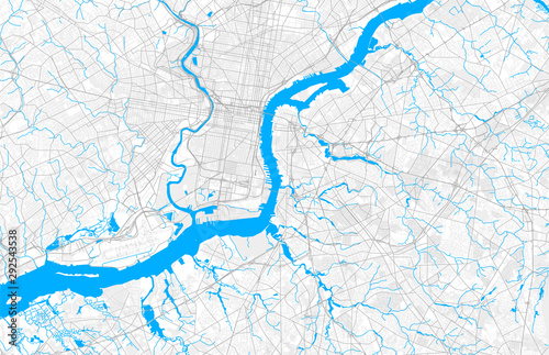 Rich detailed vector map of Camden, New Jersey, USA