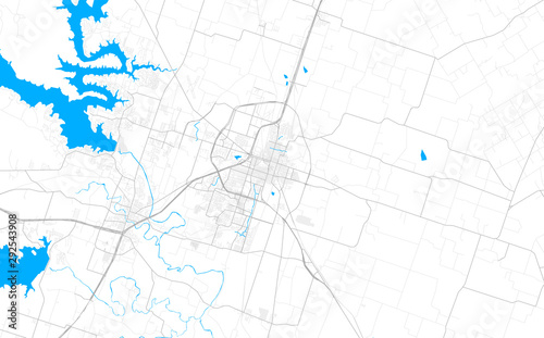 Rich detailed vector map of Temple, Texas, USA