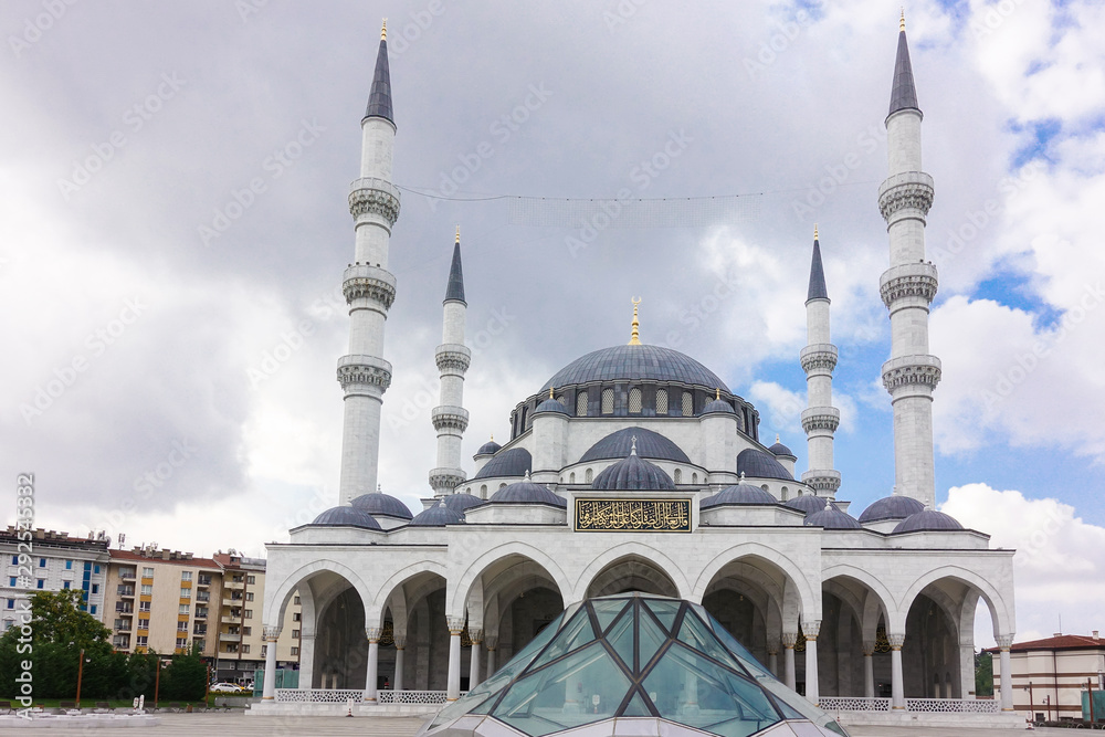 Melike Hatun Mosque in a cloudy day - Ankara, Turkey
