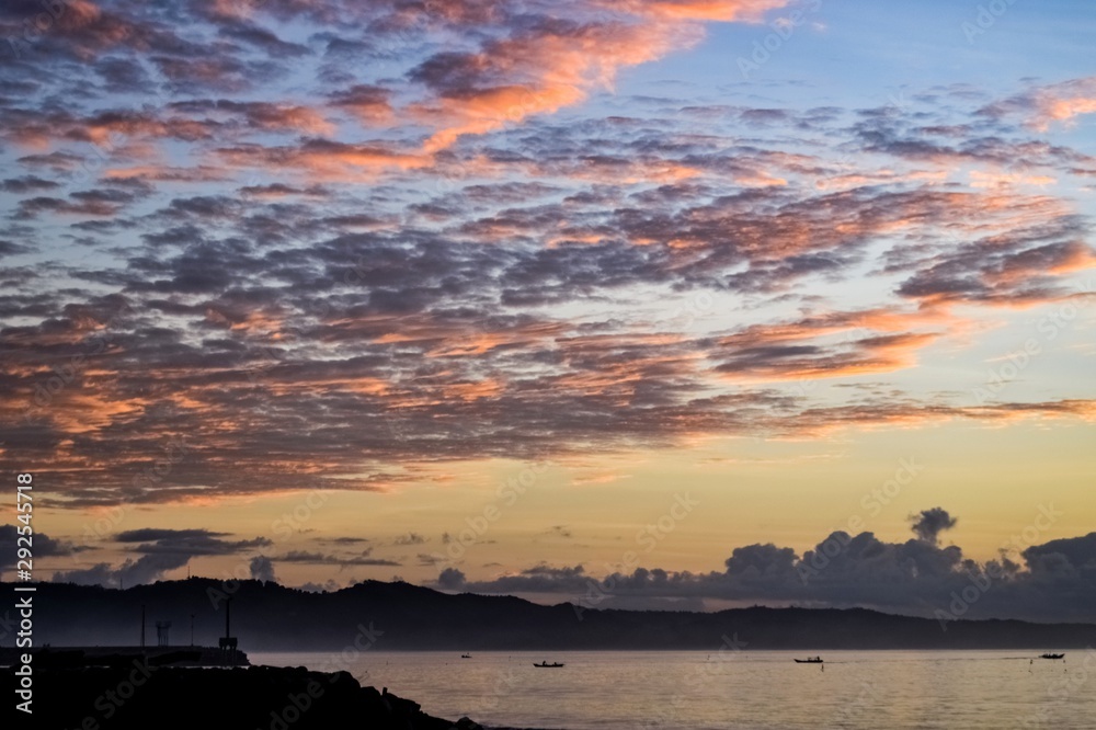 Beautiful Sunrise at Pangandaran Beach