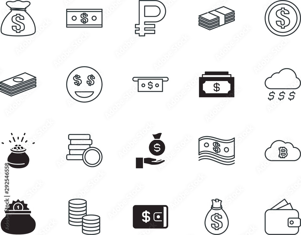 cash vector icon set such as: bit-coin, clipart, perfect, credit, shopping, ruble, communication, smiley, fun, face, giving, sky, bitcoin, arm, abstract, ball, expression, hand, fortune, russian