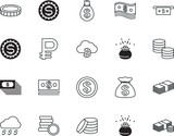 cash vector icon set such as: raining, metal, person, cartoon, rubl, prosperity, object, rub, abstract, presentation, collection, bit, bitcoin, minimal, communication, happy, bit-coin, smart