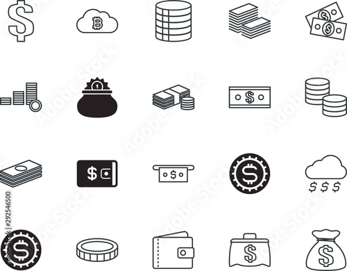 cash vector icon set such as: hundred, st, holiday, website, fall, usd, patricks, virtual, cauldron, electronic, presentation, rain, digital, logo, silhouette, computer, bit, company, day, interface