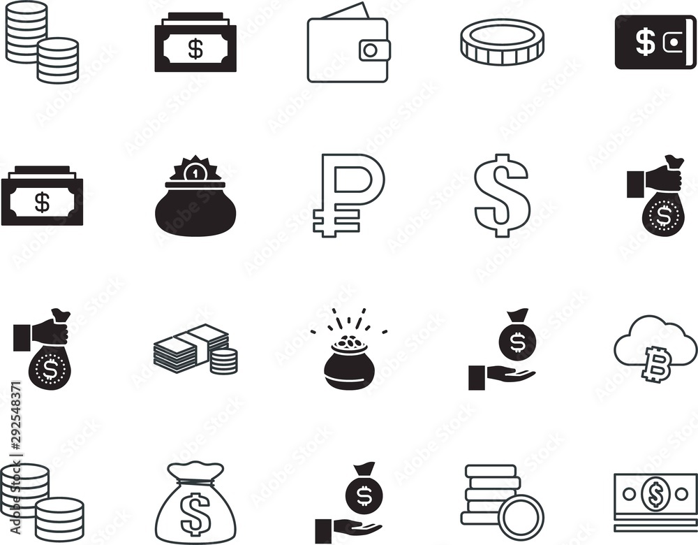 cash vector icon set such as: rubles, abstract, button, usa, american, america, rub, pounds, shopping, modern, ruble, computer, website, funds, deposit, cloud, green, clipart, virtual, pack, bills
