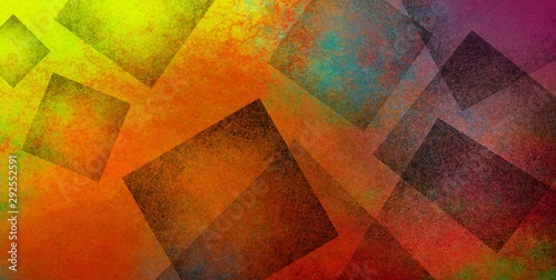Photography Colorful abstract modern background with texture in geometric black square shape