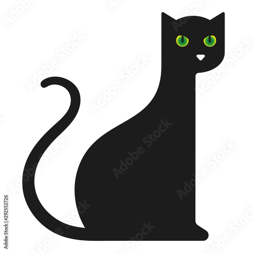 Geometric cat icon or logo in flat, simple and isolated style.