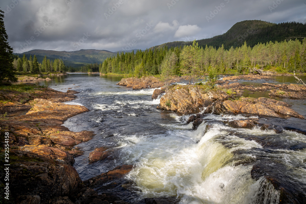 nature scenery in Namsskogan, Trondelag, Norway