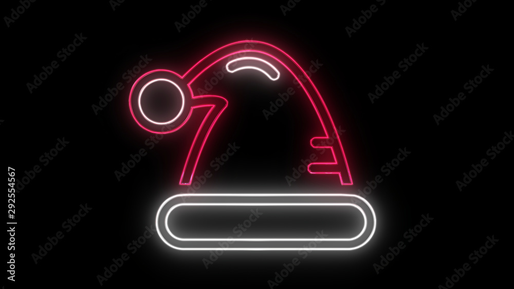 Christmas Icon Neon Santa Claus Hat Christmas Icon Neon Santa Claus Hat