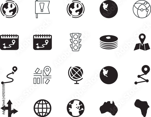 map vector icon set such as: around, pancakes, advise, silicone walley, green, knowledge, control, line, life, highway, cake, electric, front, deliver, material, bright, left, african, crossroads