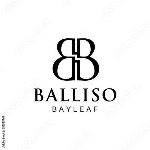 Illustration luxury signs initial BB facing each other logo design