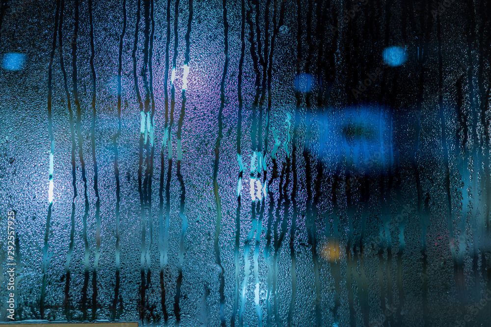 Water drop on window, blur nature background with condensation, high ...