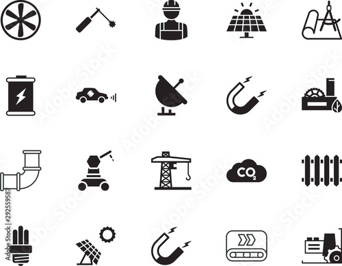 factory vector icon set such as: adaptive, baggage, hand, s, bolt, mechanic, torch, weight, sensing, empty, floor, car, warning, network, hook, cruise, exhaust, flow, tower, global, builder, traffic