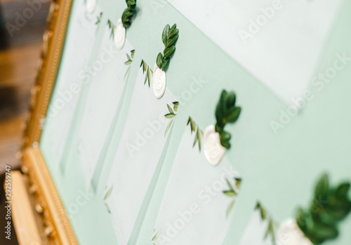 layout of seating arrangements for guests in a picture frame