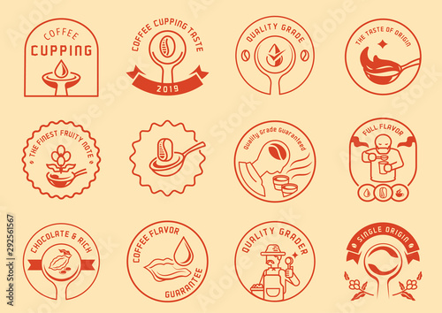 coffee cupping logo badge design