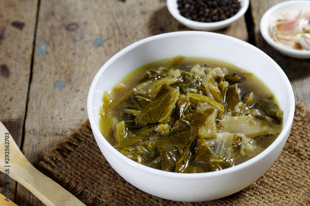 Chinese vegetable stew on wood table Chinese vegetable stew on wood table