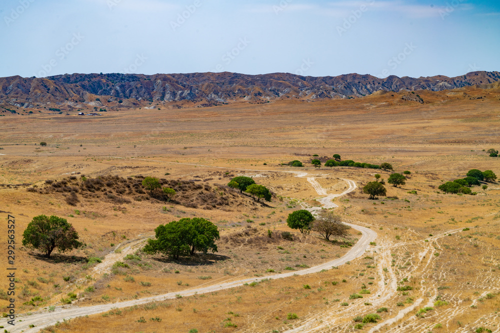 road in semi-desert in vashlovani national park