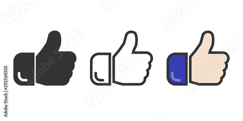 Set of like icons on a white background in a flat design