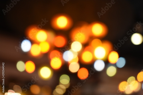 Bokeh light of orange, red, blue,  coourful light  for abstract background