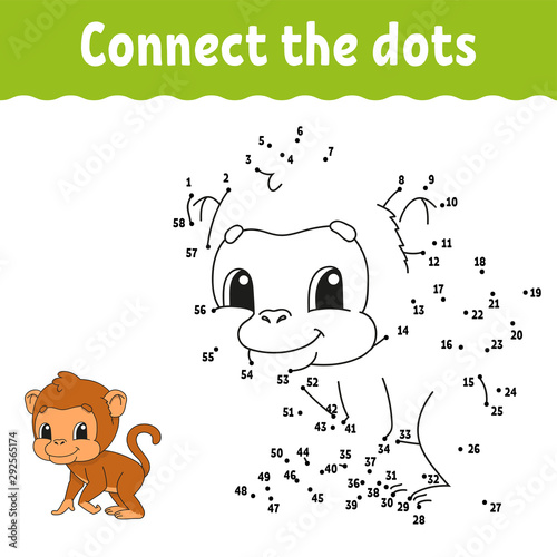 Dot to dot. Draw a line. Handwriting practice. Learning numbers for kids. Education developing worksheet. Activity coloring page. Game for toddler. Isolated vector illustration. Cartoon style.
