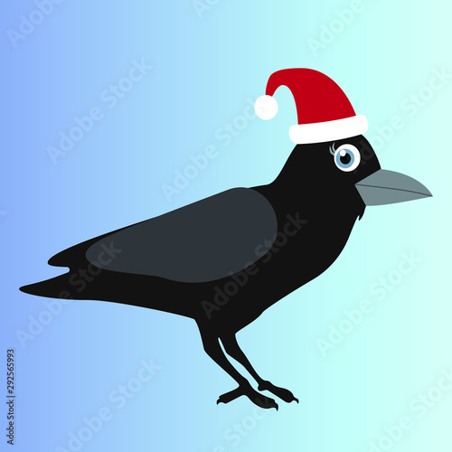 Cute crow, bird, vector illustration