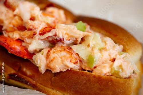 Lobster roll-lobster meat and celery on toasted roll