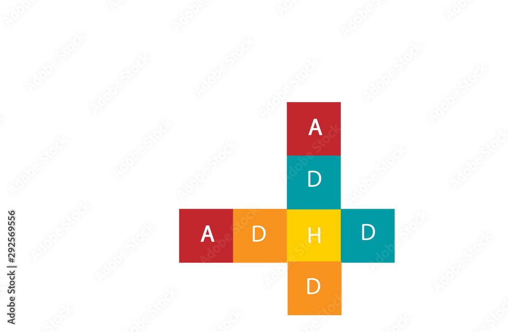 Fototapeta premium Attention Deficit Hyperactivity Disorder or ADHD concept