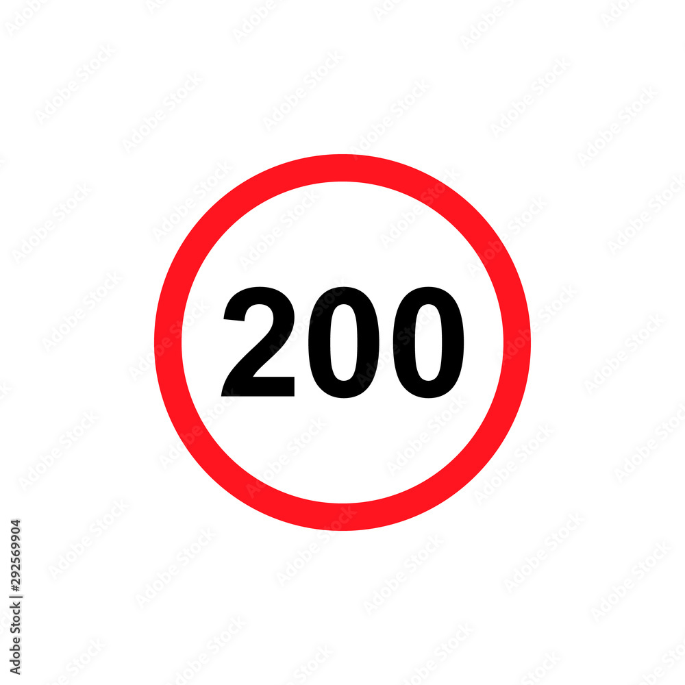 Maximum speed limit icon isolated on white background. Vector illustration. Maximum speed limit icon isolated on white background. Vector illustration.