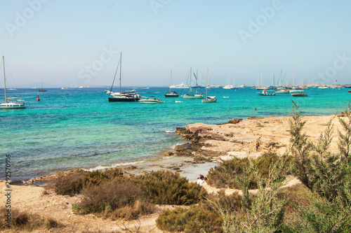 boat on the Mediterranean sea from Island Formentera