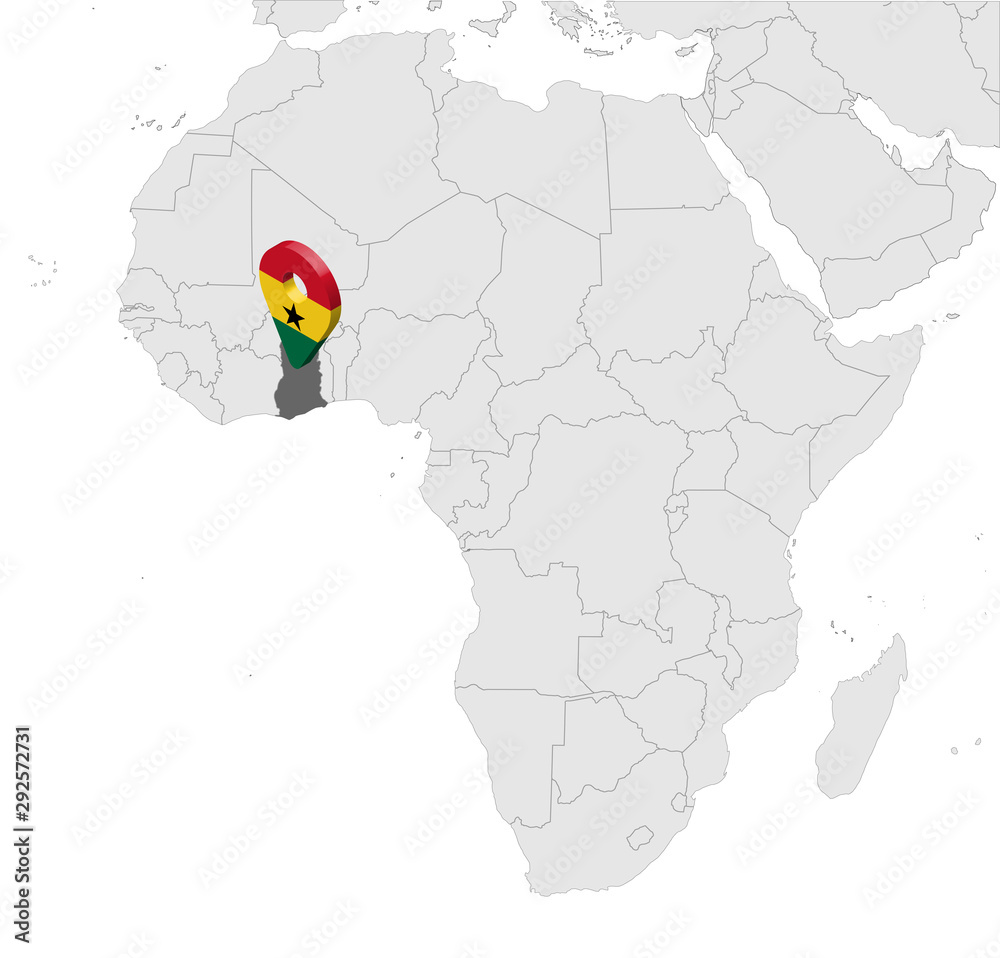 Ghana Location On Map Location Map Of Ghana On Map Africa. 3D Republic Of Ghana Flag Map Marker  Location Pin. High Quality Map Of Ghana. Vector Illustration Eps10. Stock  Vector | Adobe Stock