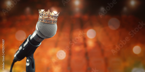 Canvas Print Microphone and king crown
