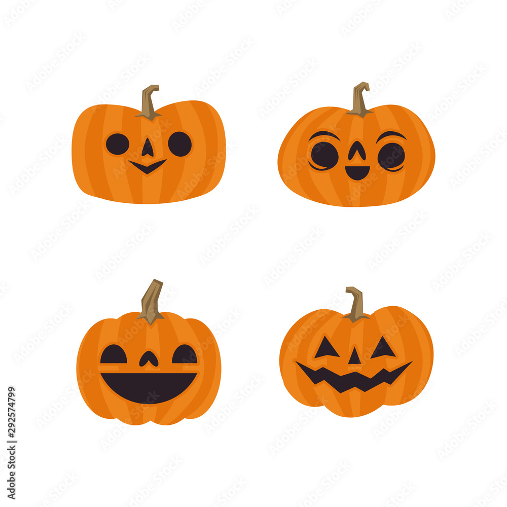 Halloween pumpkin cute illustration. Flat design funny character. Halloween pumpkin cute illustration. Flat design funny character.