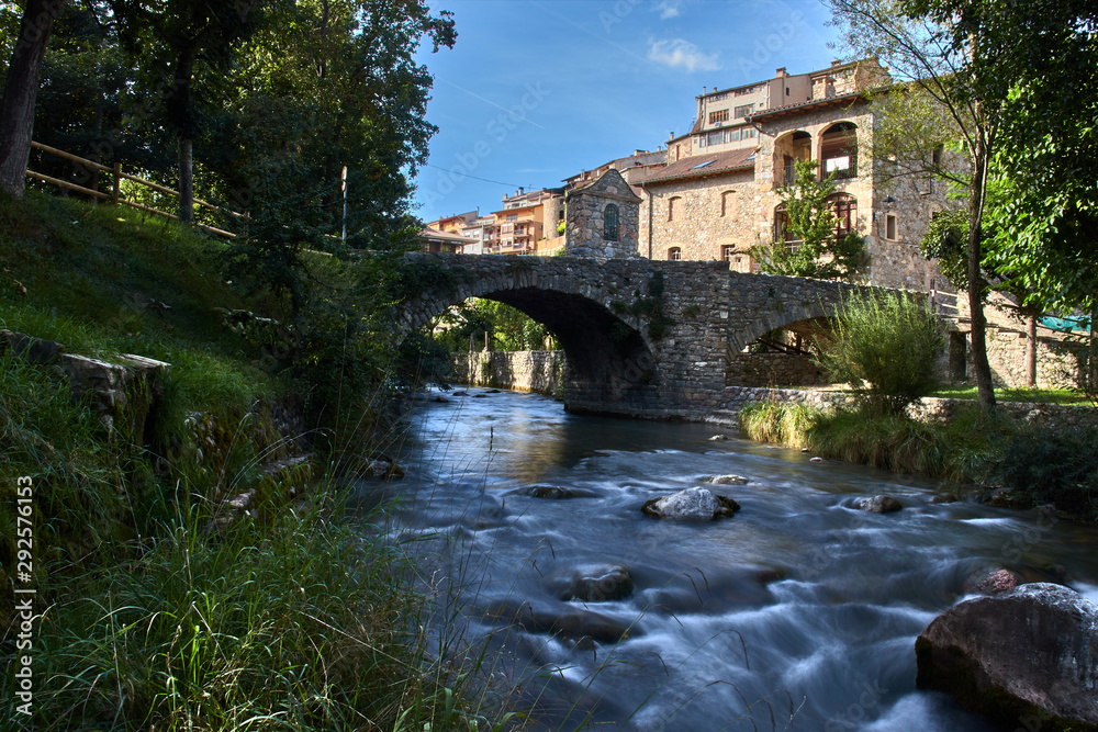 Stone bridge over a river