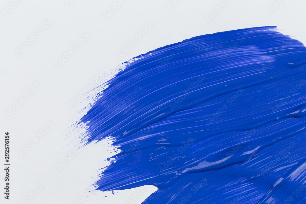 Blue color stroke of the paint brush