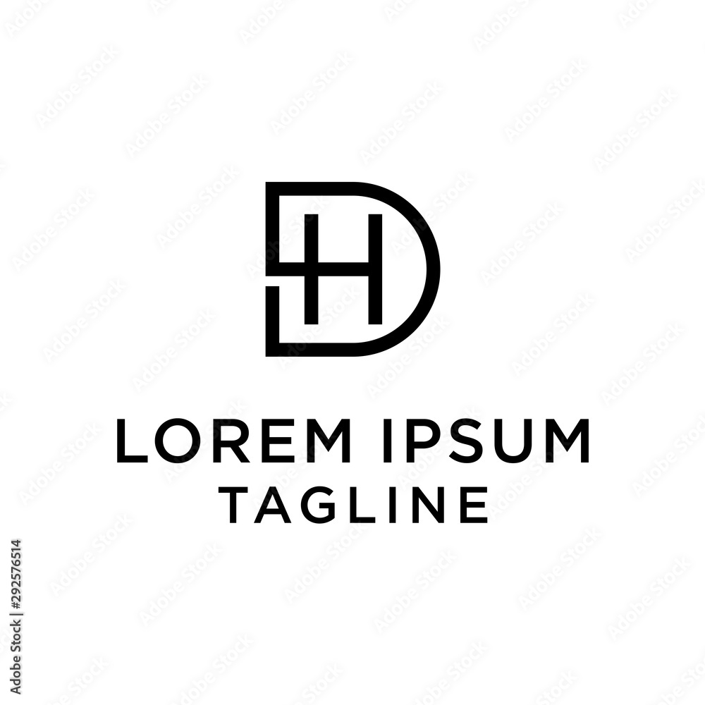 initial letter logo DH, HD logo template initial letter logo DH, HD logo template