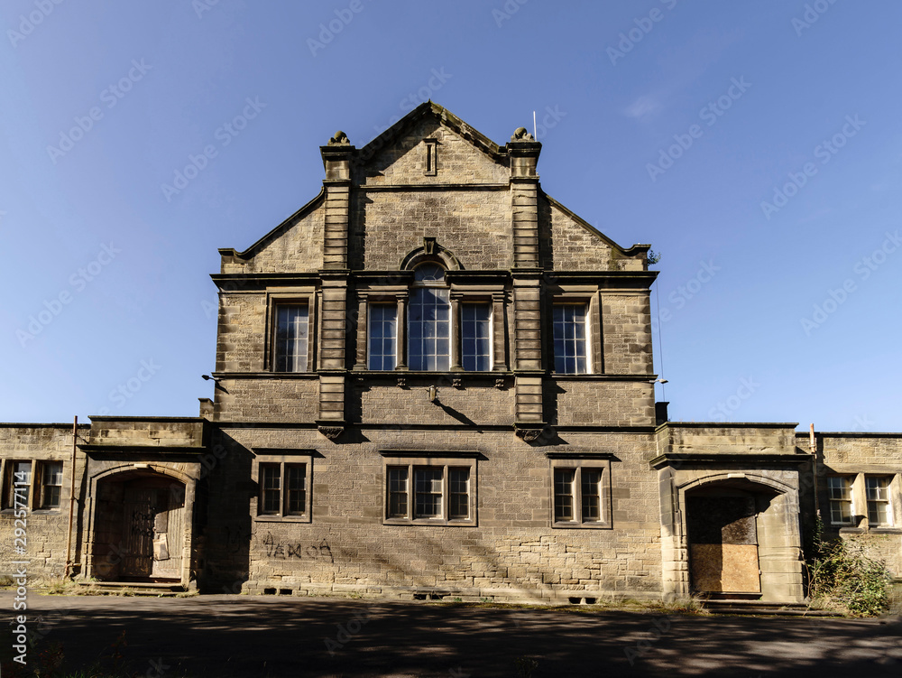 The Recreation Hall at Bangour Village Hospital; Dechmont, near Livingston, Scotland. The site has been unused since the last patients in 2004.. The Recreation Hall at Bangour Village Hospital; Dechmont, near Livingston, Scotland. The site has been unused since the last patients in 2004..
