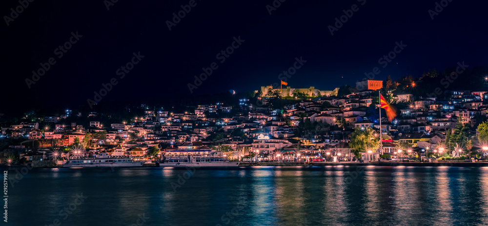 Fototapeta premium Ohrid city at night.