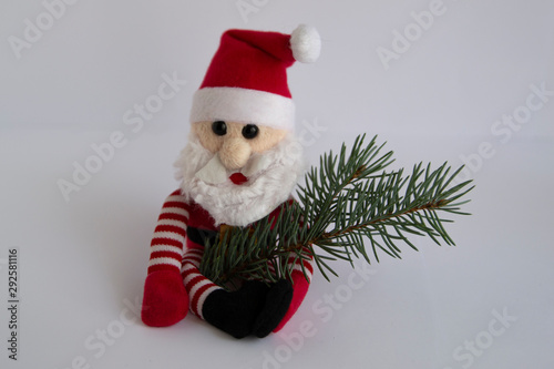 Santa Claus-toy on white background, isolated, for Christmas