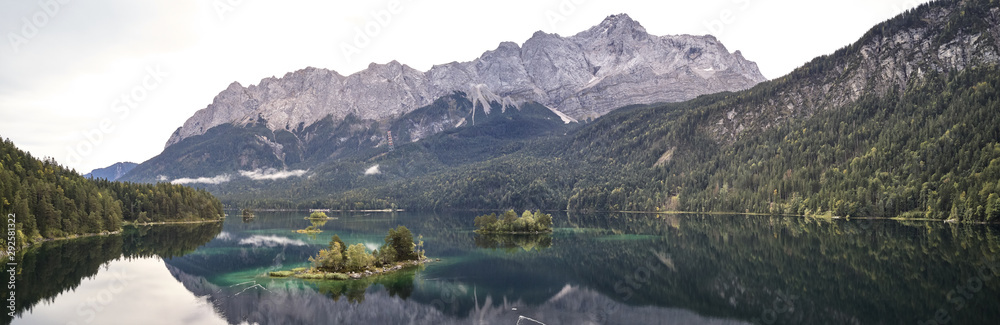 German Zugspitze with clouds in fall