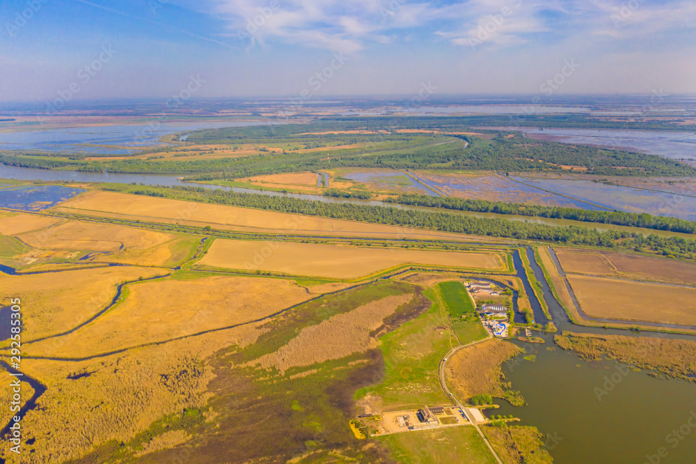 Naklejka premium Aerial view of Danube Delta